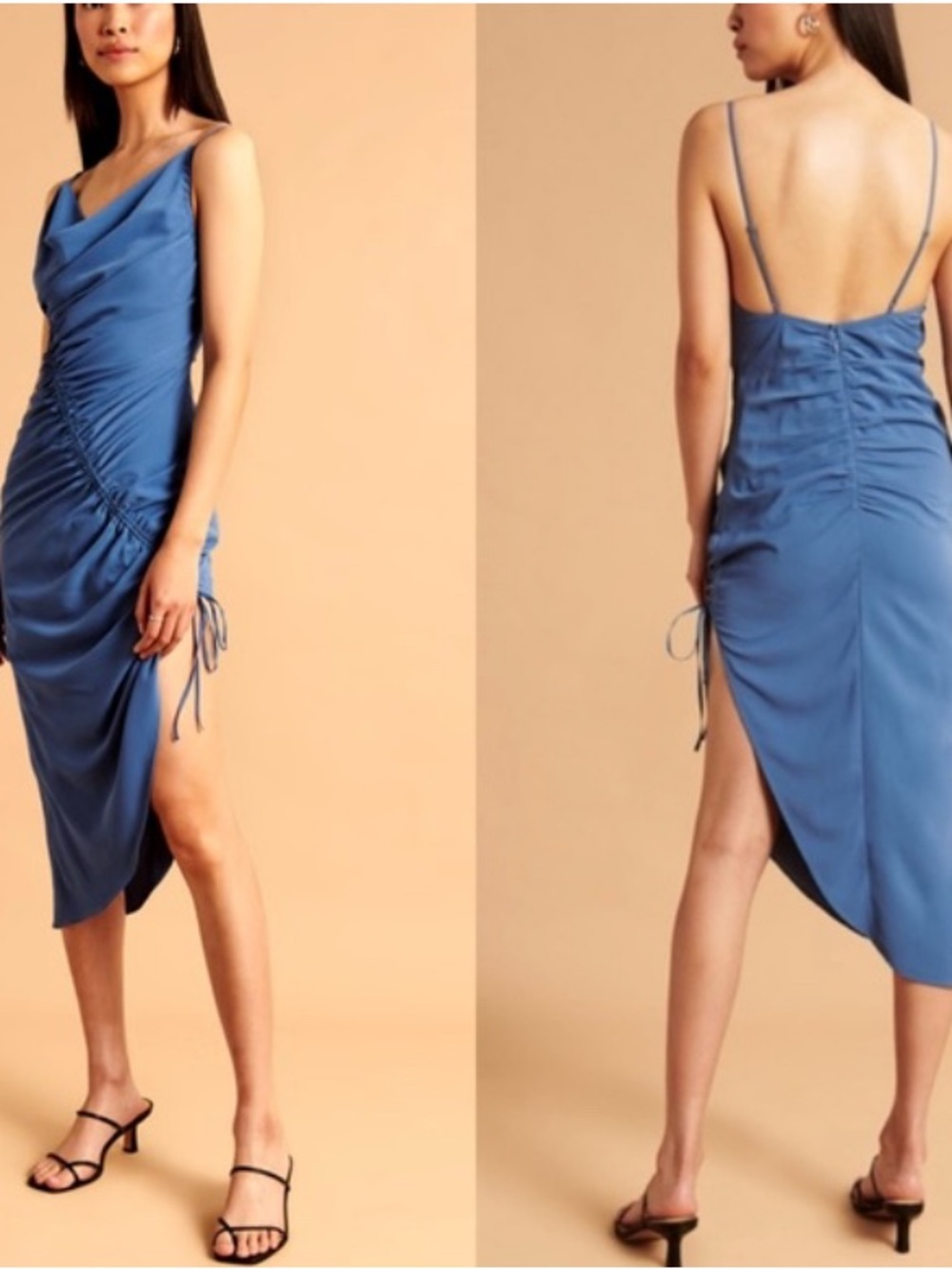 Abercrombie & Fitch Blue Asymmetrical Midi Dress size M NWT